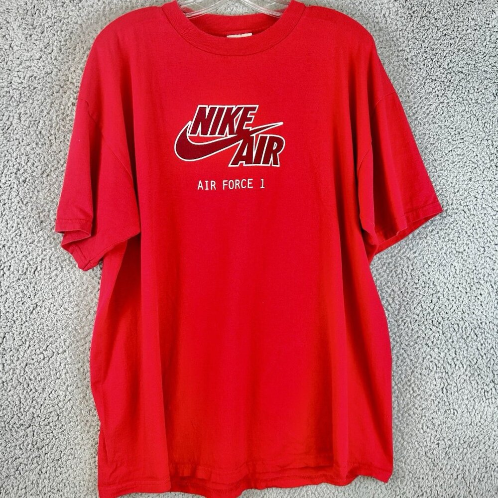 2000's Nike Air Force 1 Hip Hop T Shirt Size XL‎ Vintage Flight Shoes Red